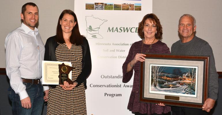 Honored for their conservation work were Andy (left) and Lindsay Linder and Nancy and Don Linder.