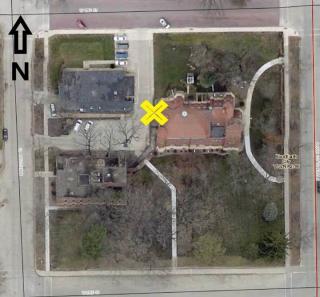 Map of dropbox location at Courthouse
