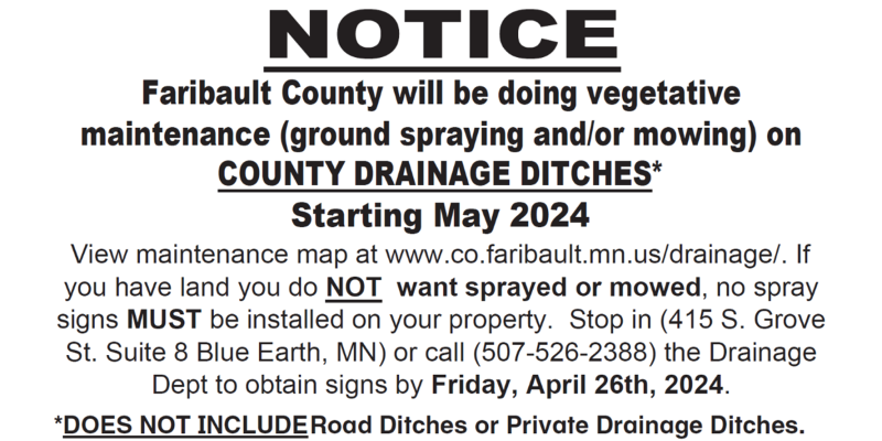 Drainage System Vegetative Maintenance Notification